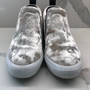 MSGM crushed velvet platform sneakers